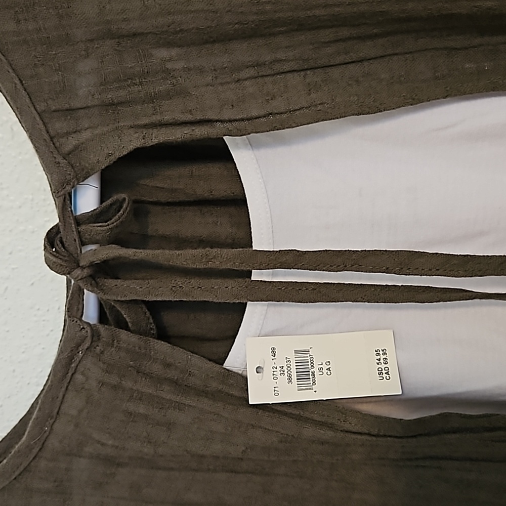 Aerie L Open Back Dress NWT Army Green - Picture 6 of 11